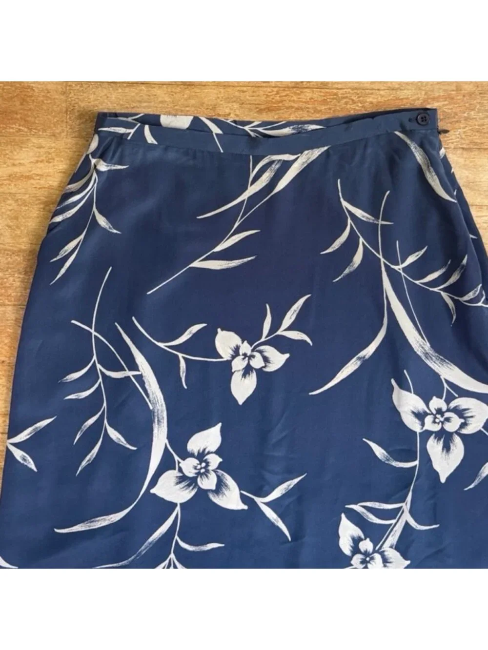 Vintage Steel Blue Sandawashed Silk Maxi Skit Size Small 8 27